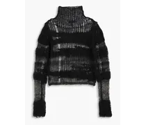 Lilian open-knit alpaca-blend turtleneck sweater - Black