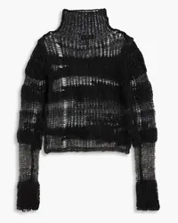 Rag & Bone Lilian open-knit alpaca-blend turtleneck sweater - Black Black