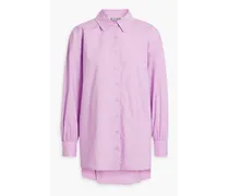 Vicenza lace-up cotton-poplin shirt - Purple