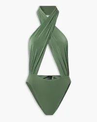 Norma Kamali Cutout halterneck swimsuit - Green Green