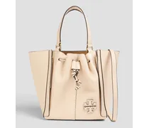 McGraw Dragonfly smooth and pebbled-leather tote - White