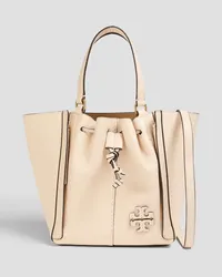 Tory Burch McGraw Dragonfly smooth and pebbled-leather tote - White White