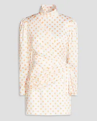 Ronny Kobo Olivia polka-dot satin mini dress - White White