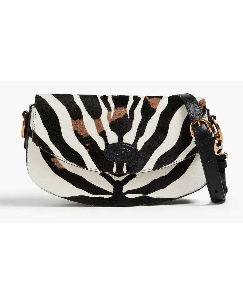TOD'S Zebra-print calf hair shoulder bag - Animal print Animal