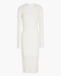 LVIR Cutout ribbed-knit midi dress - White White