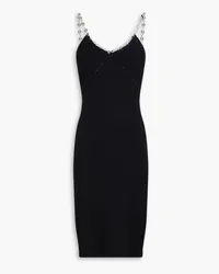 Paco Rabanne Chain-embellished ribbed merino wool-blend dress - Black Black