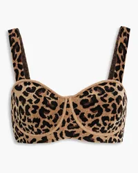 GALVAN Nyx leopard-print velour underwired bra top - Animal print Animal