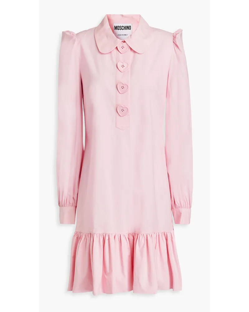 Moschino Cotton-blend poplin mini shirt dress - Pink Pink