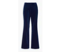 Sophie cotton-blend velvet straight-leg pants - Blue
