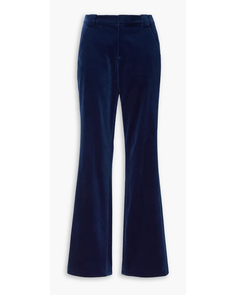 A.L.C. Sophie cotton-blend velvet straight-leg pants - Blue Blue