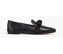 Bandeau bow-embellished leather loafers - Black