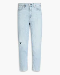 Rag & Bone Nina distressed high-rise slim-leg jeans - Blue Blue