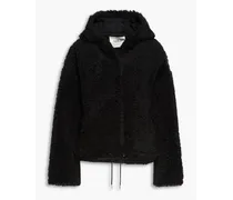 Faux shearling hooded jacket - Black