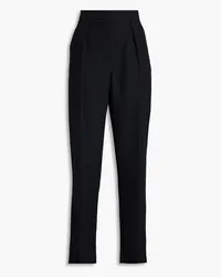 Emporio Armani Pleated twill tapered pants - Black Black