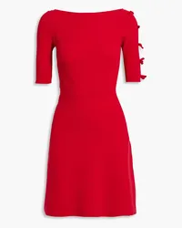 RED Valentino Bow-detailed knitted mini dress - Red Red