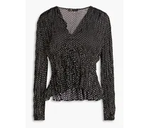 Lianito polka-dot crepe blouse - Black