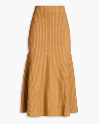 Nanushka Ribbed-knit midi skirt - Brown Brown