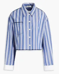 Sandro Cropped striped cotton shirt - Blue Blue