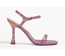 Mia iridescent-effect suede sandals - Purple