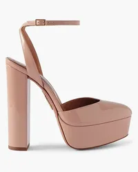 Aquazzura So High Plateau 140 patent-leather platform pumps - Pink Pink