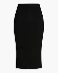 N.Peal Ribbed cashmere midi skirt - Black Black