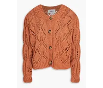 Sennay pointelle-knit cotton cardigan - Brown