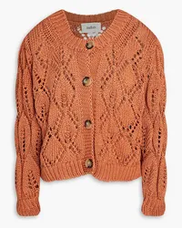 ba&sh Sennay pointelle-knit cotton cardigan - Brown Brown