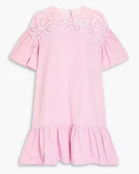 Valentino Garavani Corded lace-paneled faille mini dress - Pink Pink