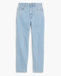 Ganni Cropped faded tapered jeans - Blue Blue