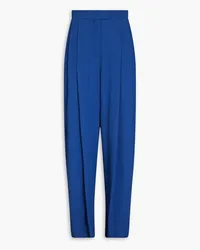 Emporio Armani Pleated crepon tapered pants - Blue Blue