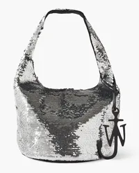 J.W.Anderson Mini leather-trimmed sequined jersey tote - Metallic Metallic