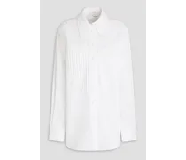 Pintucked cotton-poplin shirt - White