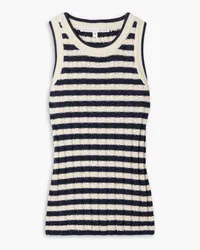 Veronica Beard Jerrel striped ribbed cotton tank - Blue Blue