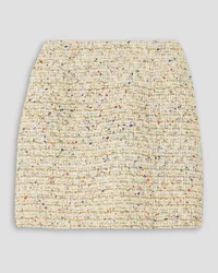 Alessandra Rich Sequined metallic cotton-blend bouclé mini skirt - White White