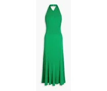A C. - Delilah ribbed-knit halterneck midi dress - Green