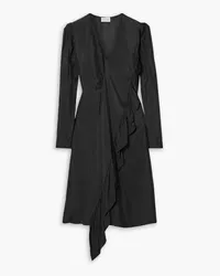 By Malene Birger Orixt asymmetric ruffled crepe dress - Black Black