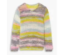 Striped mohair-blend sweater - Yellow