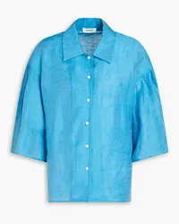 Sandro Linen-blend shirt - Blue Blue