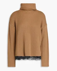 RED Valentino Ribbed wool turtleneck sweater - Brown Brown