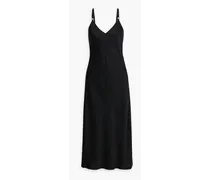 Annex satin-crepe midi slip dress - Black