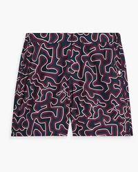 Derek Rose Maui mid-length printed swim shorts - Blue Blue