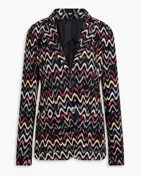 Missoni Crochet-knit wool-blend blazer - Black Black