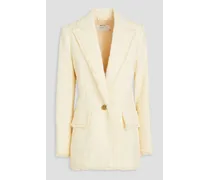 Cotton-blend bouclé-tweed blazer - White
