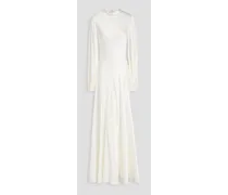 Silk-satin crepe bridal gown - White