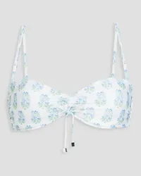 Heidi Klein Ruched printed bandeau bikini top - White White