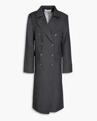 ROTATE Birger Christensen Double-breasted twill coat - Gray Gray