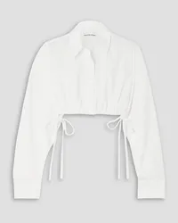 Alexander Wang Cropped cotton-poplin shirt - White White