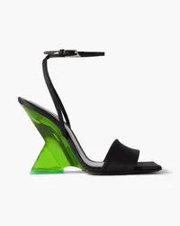 ATTICO Cheope satin wedge sandals - Black Black