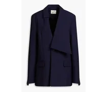 Strike asymmetric wool and silk-blend blazer - Blue