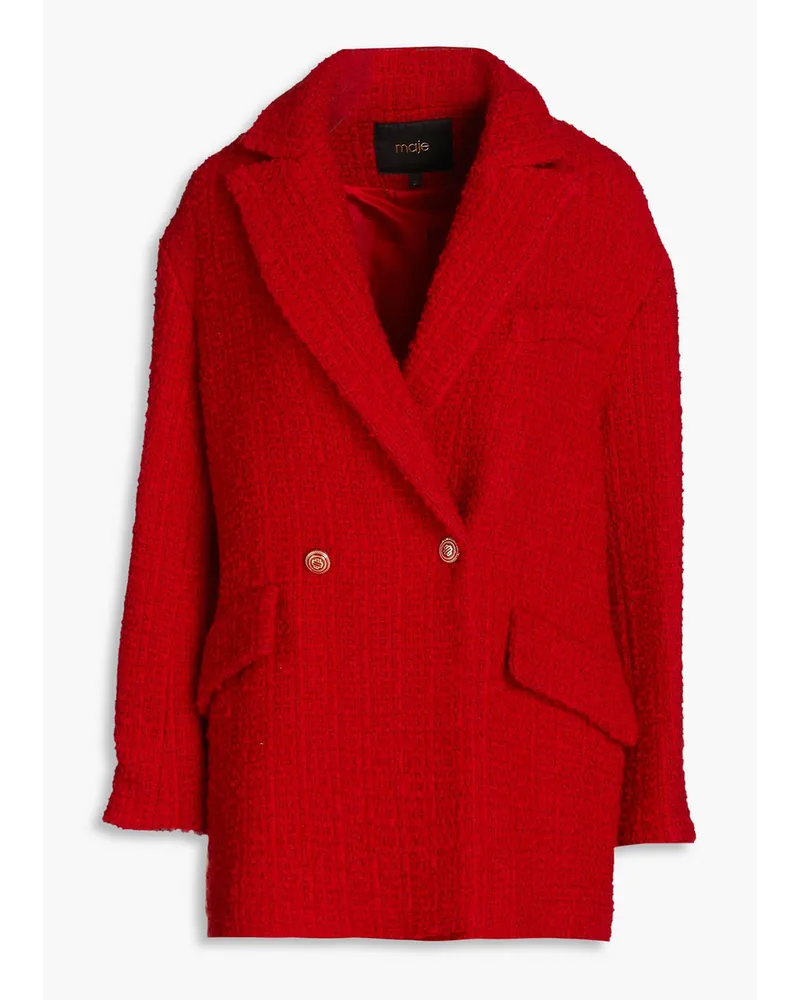 Maje Wool-blend tweed blazer - Red Red